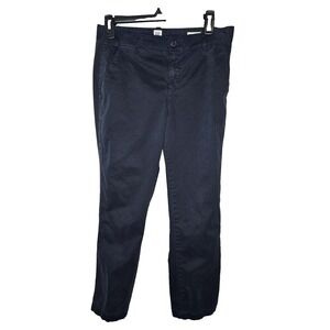 GAP Girlfriend Chinos Navy Blue Pants 2P Petite Stretch Cotton Casual Work Trous
